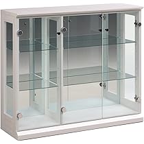 【新品】ガラス コレクションケース 棚   フィギュアケース　ホワイト Amazon.co.jp: コレクションケース ロータイプ コレクション